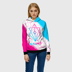 Толстовка-худи женская In Flames neon gradient style, цвет: 3D-черный — фото 2