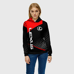 Толстовка-худи женская Lexus - red sportwear, цвет: 3D-черный — фото 2