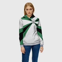 Толстовка-худи женская Железнодорожные войска, цвет: 3D-меланж — фото 2