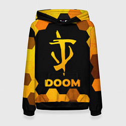 Толстовка-худи женская Doom - gold gradient, цвет: 3D-черный