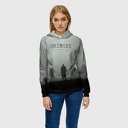 Толстовка-худи женская Skibisi toilet Camera men, цвет: 3D-черный — фото 2