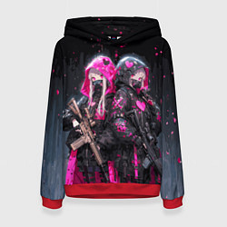 Толстовка-худи женская Военные аниме девушки, цвет: 3D-красный
