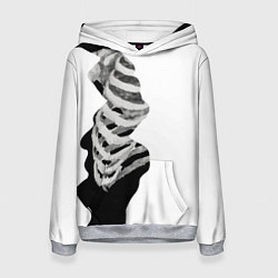 Толстовка-худи женская Скелет под одеждой, цвет: 3D-меланж