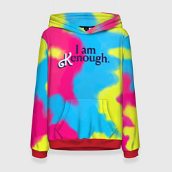 Толстовка-худи женская I Am Kenough Tie-Dye, цвет: 3D-красный