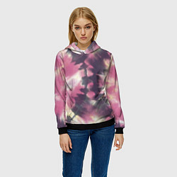 Толстовка-худи женская Tie-Dye дизайн, цвет: 3D-черный — фото 2
