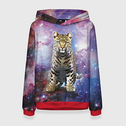Толстовка-худи женская Space leopard, цвет: 3D-красный