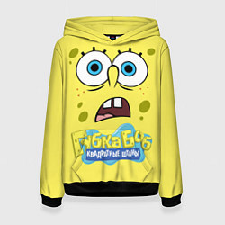 Толстовка-худи женская Спанч Боб квадратные штаны, цвет: 3D-черный