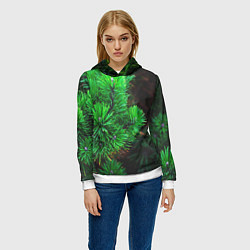 Толстовка-худи женская Зелёный лес России, цвет: 3D-белый — фото 2