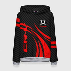 Толстовка-худи женская Honda CR-V - красный и карбон, цвет: 3D-меланж