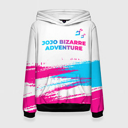 Толстовка-худи женская JoJo Bizarre Adventure neon gradient style: символ, цвет: 3D-черный