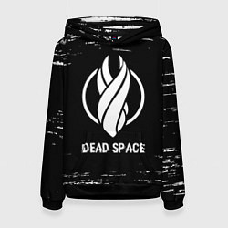 Толстовка-худи женская Dead Space glitch на темном фоне, цвет: 3D-черный