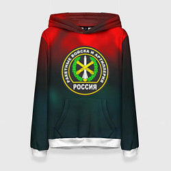 Толстовка-худи женская Ракетные войска ПВО, цвет: 3D-белый