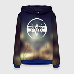 Толстовка-худи женская Watch Dogs легион, цвет: 3D-синий