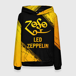 Толстовка-худи женская Led Zeppelin - gold gradient, цвет: 3D-черный