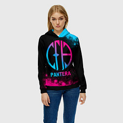 Толстовка-худи женская Pantera - neon gradient, цвет: 3D-черный — фото 2