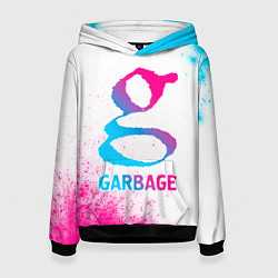 Толстовка-худи женская Garbage neon gradient style, цвет: 3D-черный