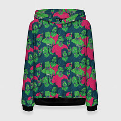 Толстовка-худи женская Зомби - день мёртвых, цвет: 3D-черный