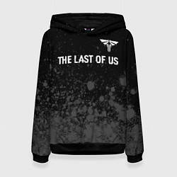 Толстовка-худи женская The Last Of Us glitch на темном фоне посередине, цвет: 3D-черный