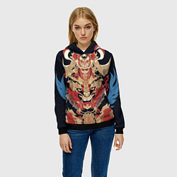 Толстовка-худи женская Татуировка дух дракона, цвет: 3D-черный — фото 2