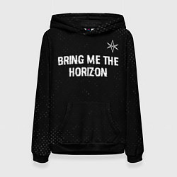 Толстовка-худи женская Bring Me the Horizon glitch на темном фоне посеред, цвет: 3D-черный