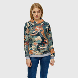 Толстовка-худи женская Дракон с усами, цвет: 3D-меланж — фото 2