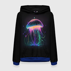 Толстовка-худи женская Свет медузы, цвет: 3D-синий