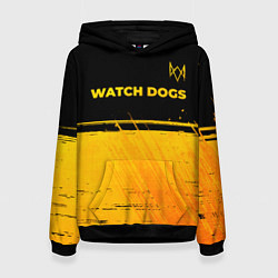 Толстовка-худи женская Watch Dogs - gold gradient посередине, цвет: 3D-черный