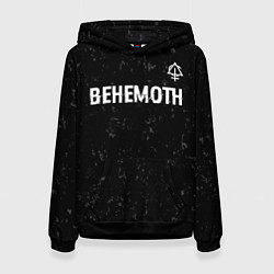 Толстовка-худи женская Behemoth glitch на темном фоне посередине, цвет: 3D-черный