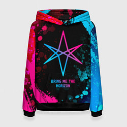 Толстовка-худи женская Bring Me the Horizon - neon gradient, цвет: 3D-черный