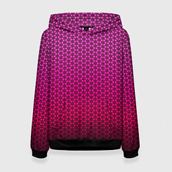 Толстовка-худи женская Градиент розовый с рисунком, цвет: 3D-черный