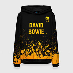Толстовка-худи женская David Bowie - gold gradient посередине, цвет: 3D-черный