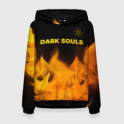 Толстовка-худи женская Dark Souls - gold gradient посередине, цвет: 3D-черный