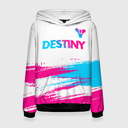 Женская толстовка Destiny neon gradient style посередине