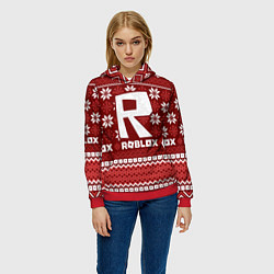 Толстовка-худи женская Roblox christmas sweater, цвет: 3D-красный — фото 2