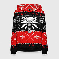 Толстовка-худи женская The Witcher christmas sweater, цвет: 3D-черный