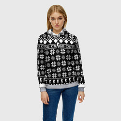 Толстовка-худи женская CS GO christmas sweater, цвет: 3D-меланж — фото 2