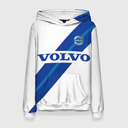 Толстовка-худи женская Volvo - white and blue, цвет: 3D-белый