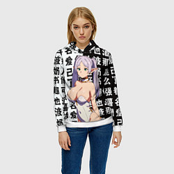 Толстовка-худи женская Фрирен зайчик, цвет: 3D-белый — фото 2