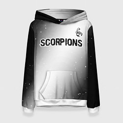 Толстовка-худи женская Scorpions glitch на светлом фоне посередине, цвет: 3D-белый