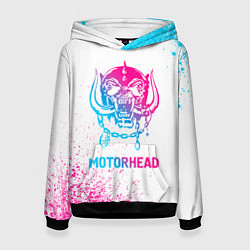 Толстовка-худи женская Motorhead neon gradient style, цвет: 3D-черный