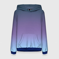 Толстовка-худи женская Градиент синий фиолетовый голубой, цвет: 3D-синий