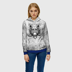 Толстовка-худи женская Texture - дикий секач, цвет: 3D-синий — фото 2