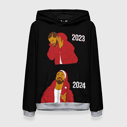 Толстовка-худи женская Дрейк 2023-2024, цвет: 3D-меланж