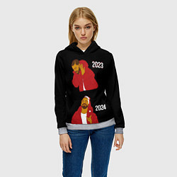 Толстовка-худи женская Дрейк 2023-2024, цвет: 3D-меланж — фото 2