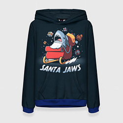 Толстовка-худи женская Santa Jaws, цвет: 3D-синий