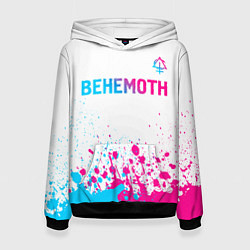 Толстовка-худи женская Behemoth neon gradient style посередине, цвет: 3D-черный