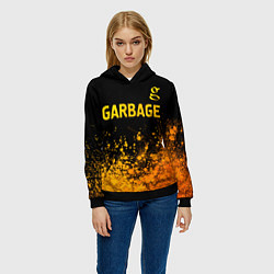 Толстовка-худи женская Garbage - gold gradient посередине, цвет: 3D-черный — фото 2