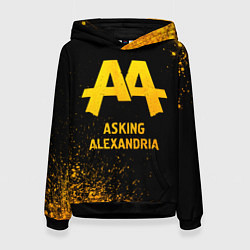 Толстовка-худи женская Asking Alexandria - gold gradient, цвет: 3D-черный