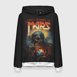 Толстовка-худи женская Thirty seconds to mars skull, цвет: 3D-белый