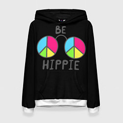 Толстовка-худи женская Be hippie, цвет: 3D-белый